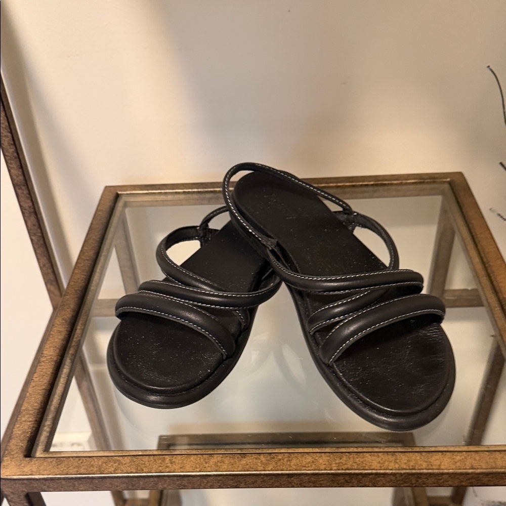 OluKai Black Double-Strap Padded Slide Sandals